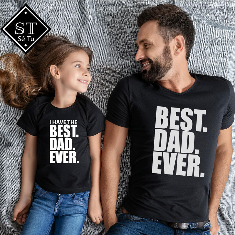 Conjunto de camisetas "El mejor papá de todos los tiempos" (negro)